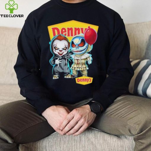 Baby Jack Skellington and Baby Pennywise Denny’s logo 2024 shirt