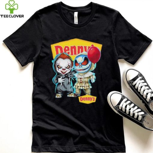 Baby Jack Skellington and Baby Pennywise Denny’s logo 2024 shirt