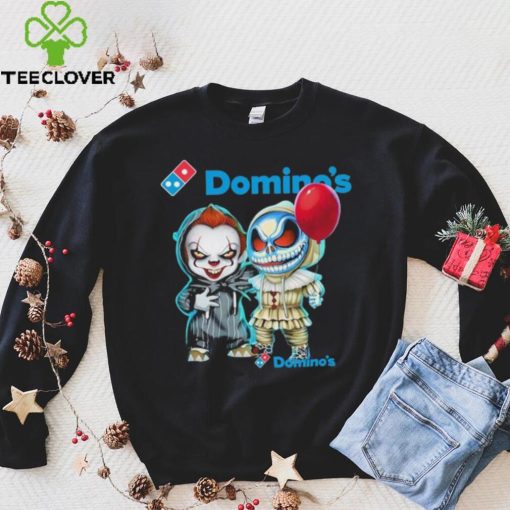 Baby Jack Skellington and Baby Pennywise Domino’s logo 2024 shirt