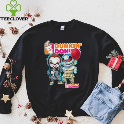 Baby Jack Skellington and Baby Pennywise Dunkin’ Donuts logo 2024 hoodie, sweater, longsleeve, shirt v-neck, t-shirt