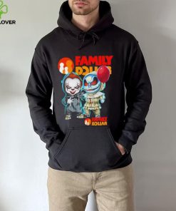 Baby Jack Skellington and Baby Pennywise Family Dollar logo 2024 shirt