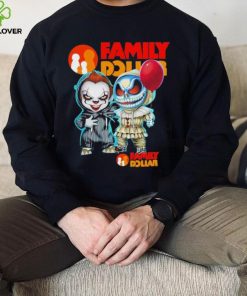 Baby Jack Skellington and Baby Pennywise Family Dollar logo 2024 shirt