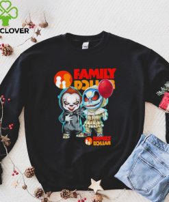 Baby Jack Skellington and Baby Pennywise Family Dollar logo 2024 shirt