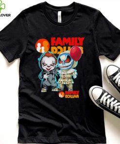 Baby Jack Skellington and Baby Pennywise Family Dollar logo 2024 shirt