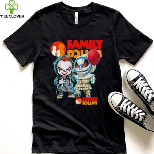 Baby Jack Skellington and Baby Pennywise Family Dollar logo 2024 shirt