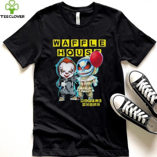 Baby Jack Skellington and Baby Pennywise Waffle House logo 2024 shirt