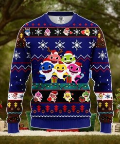 Baby Shark Ugly Christmas Sweater Blue 1 Amazing Gift Men And Women Christmas Gift