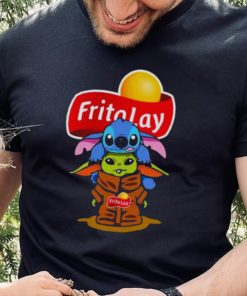 Baby Stitch And Baby Yoda Papa Fritolay Logo Shirt