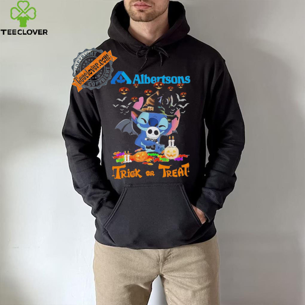 Baby Stitch Hug Baby Jack Skellington Albertsons Trick Or Treat Halloween 2024 shirt Baby Stitch Hug Baby Jack Skellington Albertsons Trick Or Treat Halloween 2024 shirt