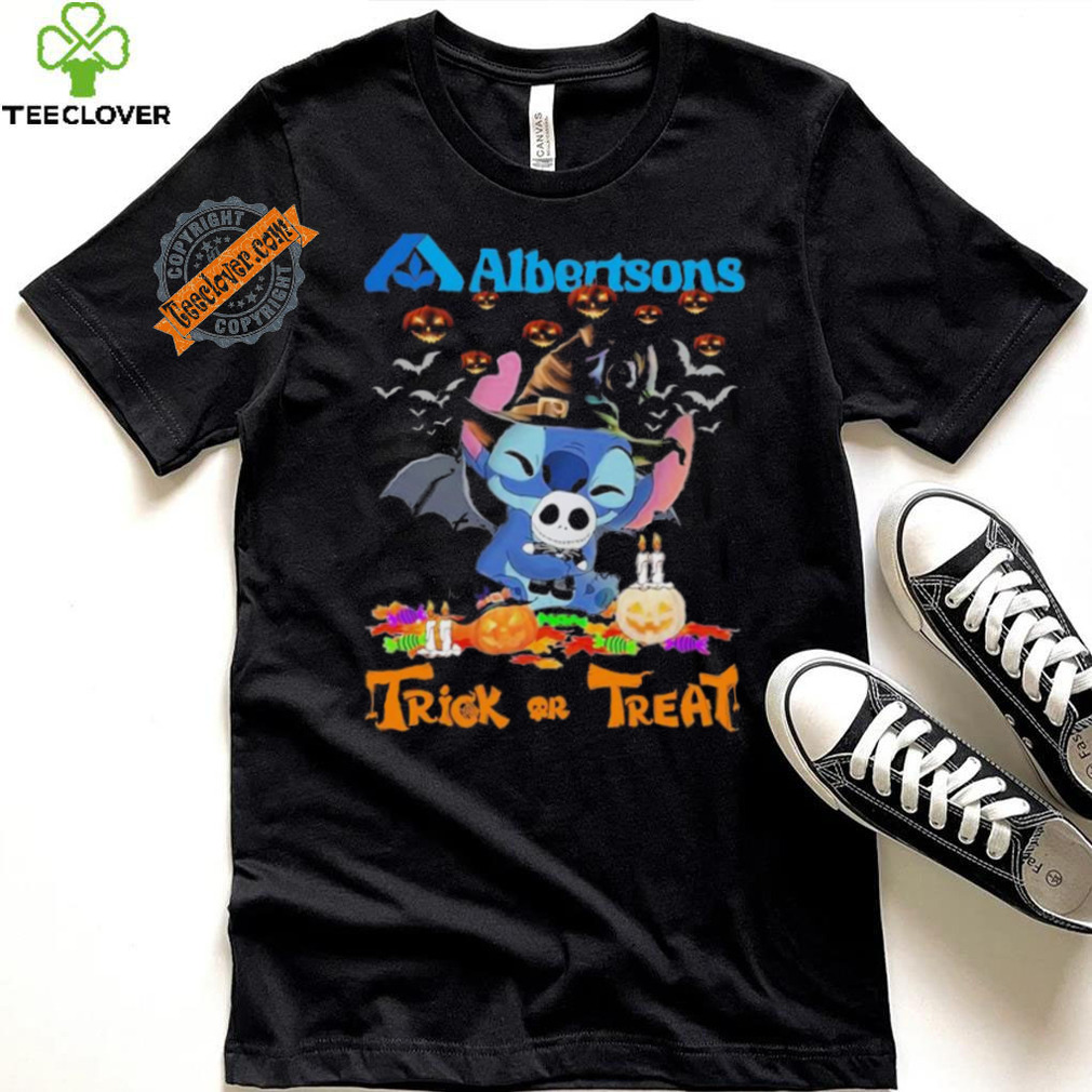 Baby Stitch Hug Baby Jack Skellington Albertsons Trick Or Treat Halloween 2024 shirt Baby Stitch Hug Baby Jack Skellington Albertsons Trick Or Treat Halloween 2024 shirt
