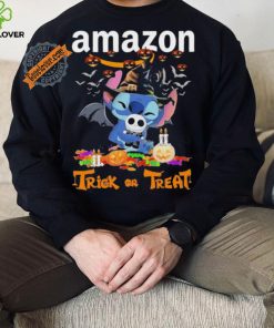 Baby Stitch Hug Baby Jack Skellington Amazon Trick Or Treat Halloween 2024 shirt