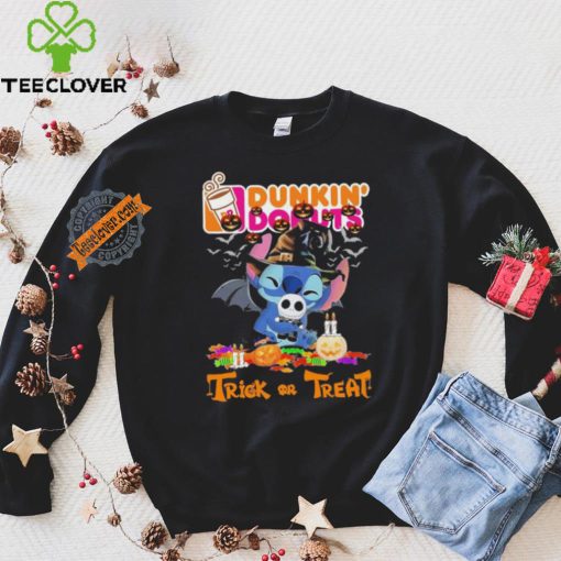 Baby Stitch Hug Baby Jack Skellington Dunkin’ Donuts Trick Or Treat Halloween 2024 shirt