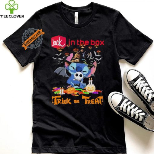 Baby Stitch Hug Baby Jack Skellington Jack in the Box Trick Or Treat Halloween 2024 shirt