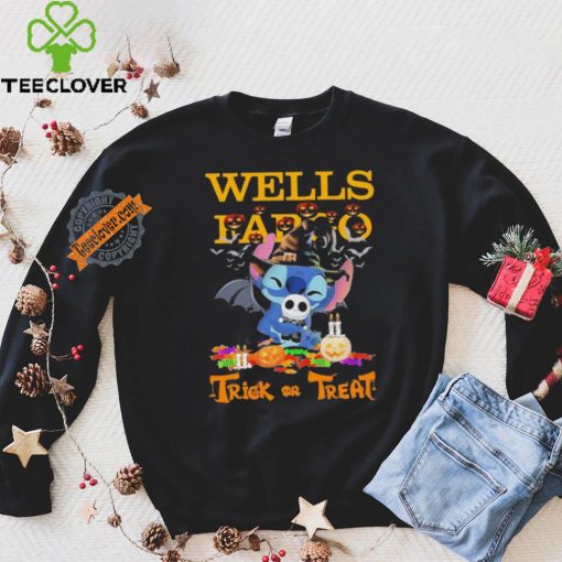 Baby Stitch Hug Baby Jack Skellington Wells Fargo Trick Or Treat Halloween 2024 shirt