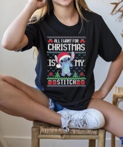 Baby Stitch hat santa all I want for christmas is my Stitch ugly christmas shirt