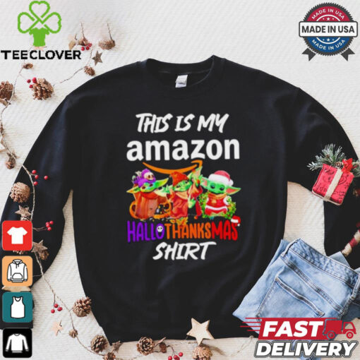 Baby Yoda Amazon This Is My Hallothanksmas Shirt