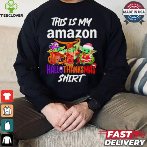 Baby Yoda Amazon This Is My Hallothanksmas Shirt