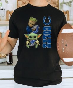 Baby Yoda And Groot Hug Indianapolis Colts Shirt