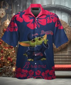 Baby Yoda Atlanta Braves Hawaiian Short Sleeve Tropical Shirt