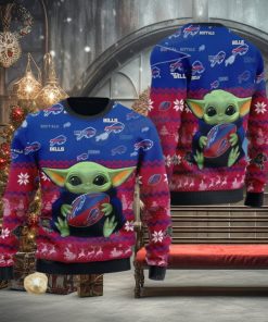 Baby Yoda Buffalo Bills Christmas NFL Football Fan Sweater