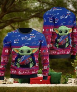 Baby Yoda Buffalo Bills Christmas NFL Football Fan Sweater