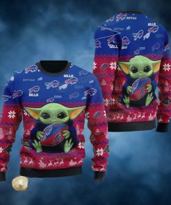 Baby Yoda Buffalo Bills Christmas Ugly Sweater NFL Football Fan Gift