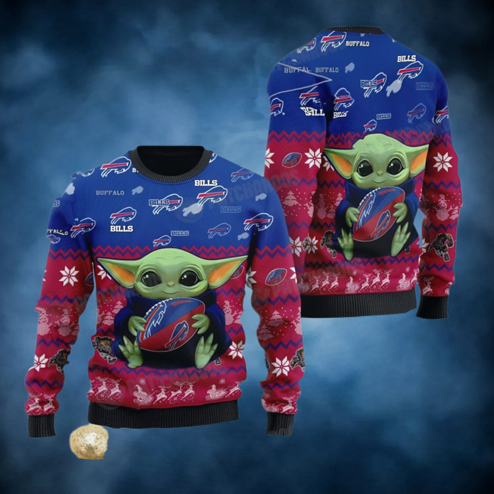 Baby Yoda Buffalo Bills Christmas Ugly Sweater NFL Football Fan Gift Baby Yoda Buffalo Bills Christmas Ugly Sweater NFL Football Fan Gift