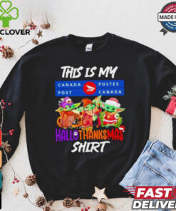Baby Yoda Canada Post This Is My Hallothanksmas Shirt
