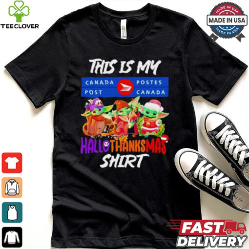 Baby Yoda Canada Post This Is My Hallothanksmas Shirt