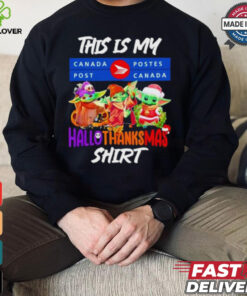 Baby Yoda Canada Post This Is My Hallothanksmas Shirt