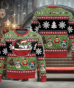Baby Yoda Christmas Ugly Sweater, Star Wars Characters Holiday Sweater