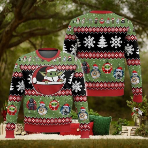 Baby Yoda Christmas Ugly Sweater, Star Wars Characters Holiday Sweater