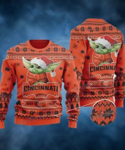 Baby Yoda Cincinnati Football Est 1968 Ugly Christmas Sweater Bengals Gifts