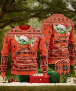 Baby Yoda Cincinnati Football Est 1968 Ugly Christmas Sweater Bengals Gifts