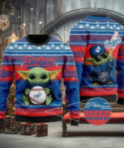 Baby Yoda Dodgers Holiday Spirit Ugly Christmas Sweater