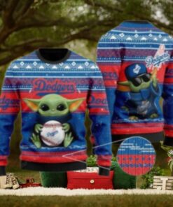 Baby Yoda Dodgers Holiday Spirit Ugly Christmas Sweater