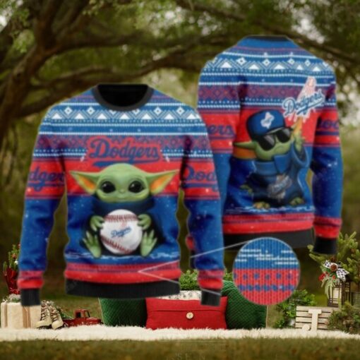 Baby Yoda Dodgers Holiday Spirit Ugly Christmas Sweater