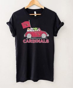 Baby Yoda Drive A Car Arizona Cardinals Football Flag Logo Shirt