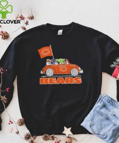 Baby Yoda Drive A Car Chicago Bears Football Flag Logo Shirt