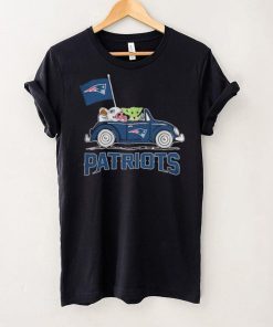 Baby Yoda Drive A Car New England Patriots Football Flag Logo Shirt