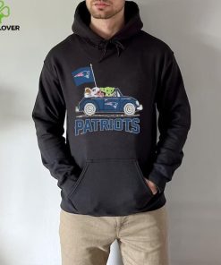 Baby Yoda Drive A Car New England Patriots Football Flag Logo Shirt