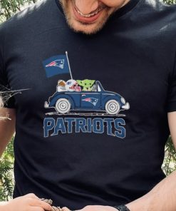 Baby Yoda Drive A Car New England Patriots Football Flag Logo Shirt