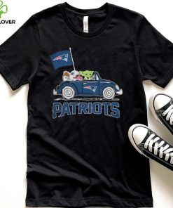 Baby Yoda Drive A Car New England Patriots Football Flag Logo Shirt