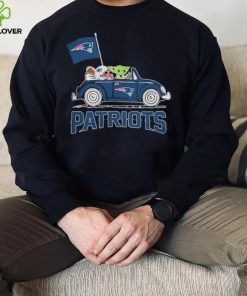 Baby Yoda Drive A Car New England Patriots Football Flag Logo Shirt