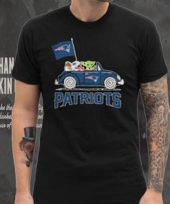 Baby Yoda Drive A Car New England Patriots Football Flag Logo Shirt