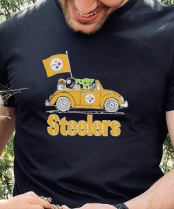 Baby Yoda Drive A Car Pittsburgh Steelers Football Flag Logo Shirt