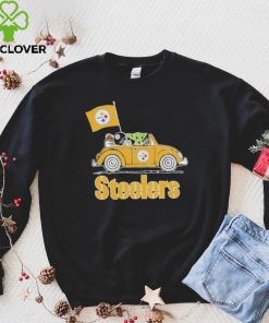 Baby Yoda Drive A Car Pittsburgh Steelers Football Flag Logo Shirt