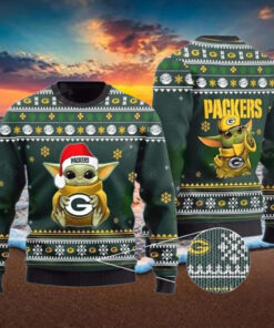 Baby Yoda Green Bay Packer Ugly Christmas Sweater