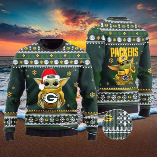 Baby Yoda Green Bay Packer Ugly Christmas Sweater