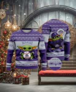 Baby Yoda Holding Baseball Colorado Rockies Ugly Sweater
